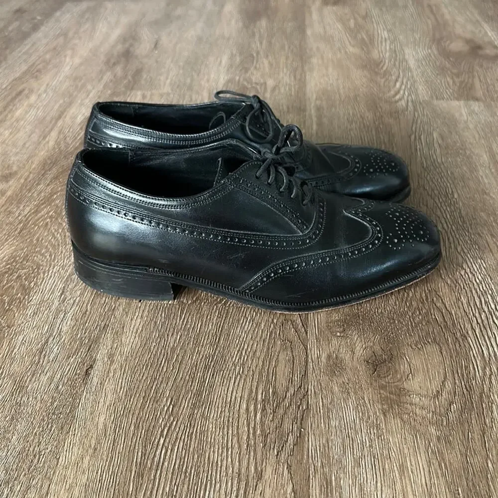 Florsheim Wingtip‎ Oxford Dress Shoes Black Men’s 9.5 3E Extra Wide